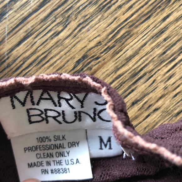 EUC Mary Jo Bruno silk negligee w/ lace top - Picture 3 of 3